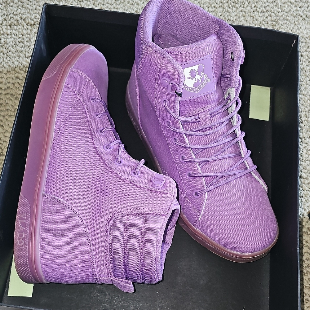 Purple High-Top Sneakers with Suede Finish